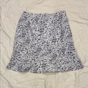 Briggs New York Black and White Graphic Print Skirt